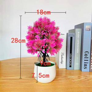Plante artificielle Qi Xing Bonsaï 28 cm, verdure en plastique, plante en pot décorative d'intérieur - Product Image 2