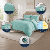 Set Sprei Quilted Polyester Gaya Modern Murah Grosir Ukuran King, Set Selimut Mewah