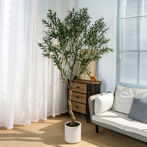 Cây ô liu nhân tạo lớn, cây lá <span class=keywords><strong>ficus</strong></span>, gỗ, cỏ lụa, nhựa, mô phỏng, trang trí nhà cửa, cảnh quan ngoài trời, cây trồng trong chậu - Product Image 3