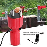 Braket Pemanggang Motor Rotisserie BBQ Logam 5V, Rotator Panggangan Arang, Aksesori USB Tahan Air dan Tahan Korosi