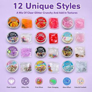 ของเล่นสไลม์กลิตเตอร์ ดินน้ำมันใส บีบเล่นได้ เด้งดึ๋ง ของรางวัลในห้องเรียน ของเล่นเสริมพัฒนาการ คละสี บรรจุในขวดโหลสำหรับส่งออก - Product Image 3