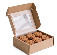 Boîte en carton kraft blanc avec couvercle transparent pour pâtisserie, biscuits, desserts, gâteaux, cadeaux, logo personnalisé