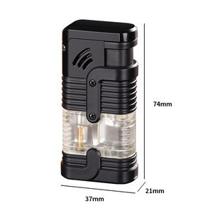 Fuerte potencia de fuego Jet 3 llama a prueba de viento antorcha encendedor de cigarros recargable butano único encendedor de cigarrillos - Product Image 6