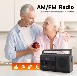 Registratore a Cassette Portatile Vintage con Radio, Convertitore <span class=keywords><strong>MP3</strong></span>, Multibanda FM/AM/SW, Supporto USB/Scheda SD, Altoparlante Wireless - Product Image 4
