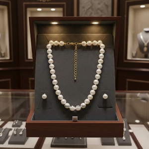 Collier artisanal vintage en résine perlée, bijou élégant fait main, cadeau idéal pour mariages, fêtes et occasions spéciales - Product Image 3