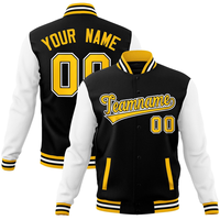 Jaket Baseball Sublimasi 3D Poliester Kancing Tekan Gaya Varsity Mantel Olahraga Nama dan Nomor Kustom Pakaian Tim