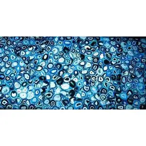 Beautiful natural luxury decoration polished stone slabs blue marble onyx agate table
