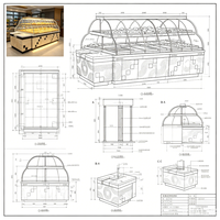 Comptoir de présentation de pain commercial pour projet d'aménagement intérieur de boulangerie