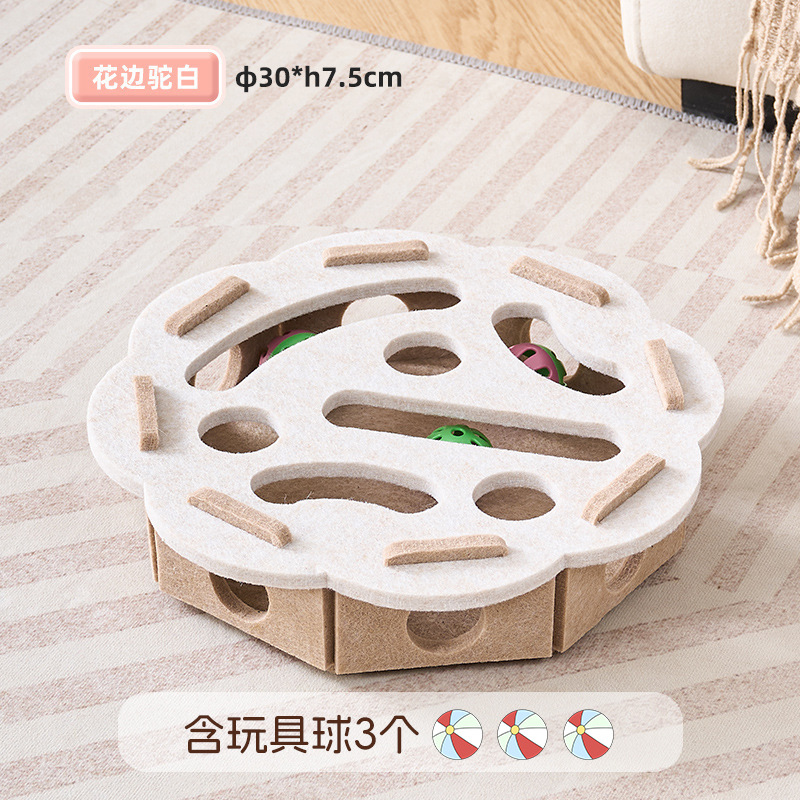 Motif floral de forme ronde-blanc camel