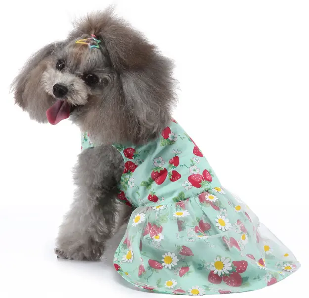 Summer Spring Dog Dress Flower Skirt Breathable Soft Pet Apparel Fashion Dog Clothes