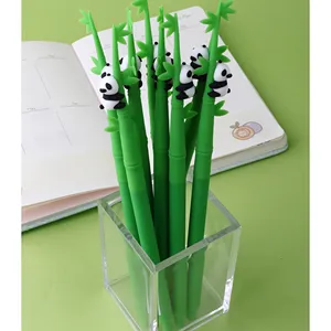 2022 New Design Cute Pen Kawaii PVC Soft Material Panda Pens Kid Animal Shaker Cute Gel Pen Fancy Stationery