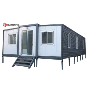 Rumah kecil yang dapat diperluas 4 kamar tidur, rumah kontainer tekan keluar untuk hidup di rumah prefab dengan kamar mandi