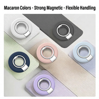 Support de téléphone portable pliable magnétique flexible à double anneau en alliage de zinc, rotatif et réglable pour bureau