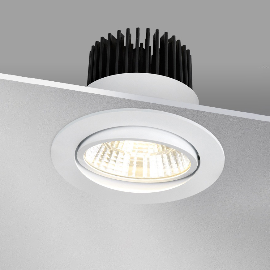 Внутреннее освещение Круглый Встраиваемый прожектор лампа регулируемый COB Downlight 5w 12w потолочный светодиодный прожектор