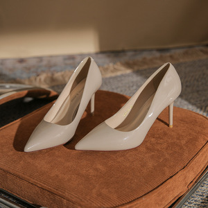 Zapatos de Tacón de Charol 6681-5, Punta Puntiaguda, Tacón de Aguja Súper Alto de 8 cm, Zapatos de Oficina para Mujer, Sin Cordones, Tendencia de Moda - Product Image 3