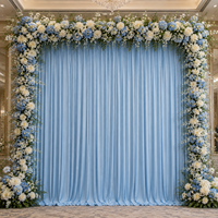 Toile de fond de scène de mariage personnalisée en tissu extensible 3D crème pour la décoration de cérémonie, de réception et d'événements