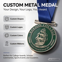 Médaille de récompense personnalisée en métal avec ruban en satin, logo personnalisé, médaillon en émail pour compétition, cérémonie de remise des diplômes universitaires