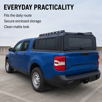 Capot de benne de camion avec porte-bagages de toit et fenêtres ouvrantes, toit rigide noir mat, ajustement personnalisé par modèle
