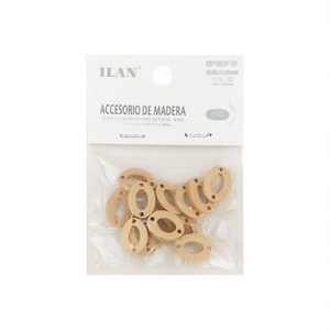 Accessorio ovale in legno Ilan 19x15mm 14 pezzi per la creazione di gioielli - Product Image 1