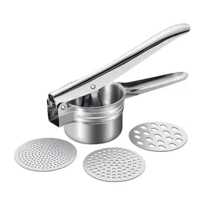 Frantoio per frutta schiacciapatate manuale 3 in 1 utensile da cucina per verdure in acciaio inossidabile