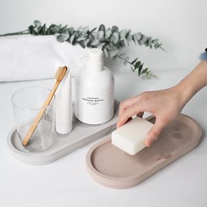 Natural Stone Tray Toothbrush <b>Brush</b> Holder Set Eco-Friendly Diatomite Quick-Dry Bathroom or Kitchen Organizer - Product Image 1