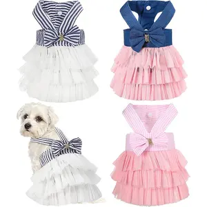थोक पालतू पिल्ले राजकुमारी पोशाक डिजाइनर लक्जरी छोटे कुत्ते कपड़े लड़की प्यारा