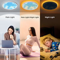 Plafonnier LED intelligent personnalisable avec design ciel bleu et nuages blancs, 16 pouces, moderne et simple, avec certification CE et garantie de 5 ans