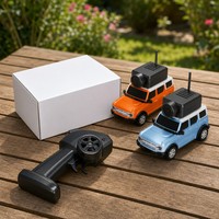 Voiture RC 4x4 tout-terrain avec caméra, voiture télécommandée 1:64 avec caméra, 2.4GHz HD WiFi, voiture jouet pour enfants garçons, orange bleu