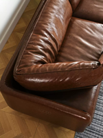 Italienisches einfaches minimalist isches Kunst sofa Flache gerade Reihe Echtes Leders ofa für Wohnzimmer möbel Set für Hotel Villa Heimgebrauch