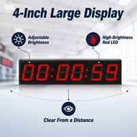 Reloj Digital Multifuncional de Pared con Pantalla de 6 Dígitos HH:MM:SS, Control Remoto, Cuenta Regresiva y Cronómetro para Oficina y Escuela