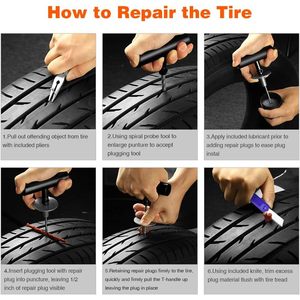 Autown <b>Tire</b> Repair <b>Kit</b> 68pcs Heavy Duty <b>Plug</b> Tools For Puncture Fix And Flat Patching - Product Image 6