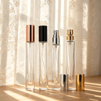 Flacons vaporisateurs de parfum en verre très demandés, 10 ml et 15 ml, flacons de voyage vides avec bouchons dorés, logo personnalisable