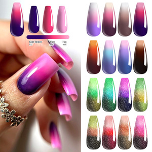 Gel <span class=keywords><strong>thermique</strong></span> OEM avec logo, 3 couleurs, contrôle de la température, effet Aurora, vernis à ongles <span class=keywords><strong>semi</strong></span>-<span class=keywords><strong>permanent</strong></span>, soak-off, UV LED - Product Image 1