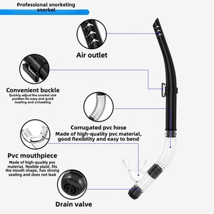 Accessoires de plongée de qualité supérieure Masque de plongée professionnel et ensemble de tuba panoramique 180 Masque de plongée étanche - Product Image 3