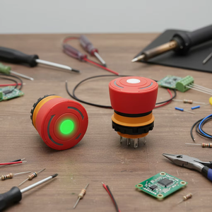 Interrupteurs d'arrêt d'urgence <span class=keywords><strong>Benlee</strong></span> IP65 22mm 2NO Rouge Plastique Anti-explosion 24V 3A Contrôle industriel - Product Image 2