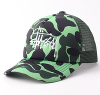 Casquettes de camionneur camouflage en gros avec logo brodé, casquettes de baseball respirantes à dos en maille, unisexe, pour le sport, la pêche, l'image streetwear et le hip-hop