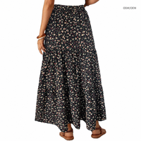Jupe midi à imprimé floral pour femmes, style frais et doux européen et américain, vêtements pour femmes ODM OEM