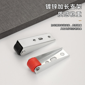 Roulettes pour porte coulissante, support étendu zingué avec roues noires et rouges pour support de porte de meuble - Product Image 1