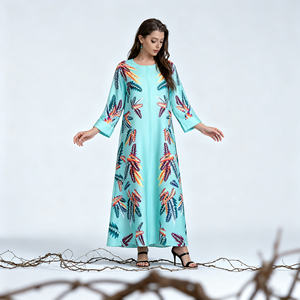 Abaya élégante en polyester imprimé sur mesure de haute qualité pour femmes musulmanes, fournisseur en gros - Product Image 3