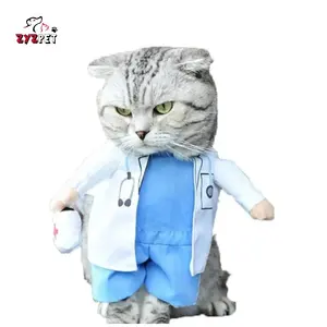 JW PET Cat Costume Kitten Clothes Shirt Cosplay Dress Cat Sweaters For Cats Only Cat Clothes Outfit Warm Photo Props