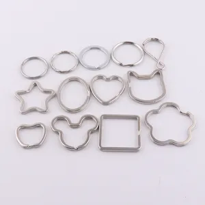 Apple Shape Metal DIY Split Flat Key Ring For Keychain