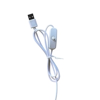 Cable USB 2.0 Negro de 1.5m y 5V con Conector a Cable Desnudo, Interruptor de Encendido/Apagado con Botón