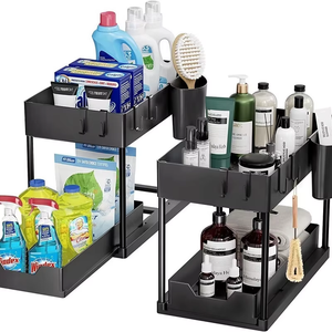 Organisateur sous évier à 2 niveaux, étagère de rangement sous évier pour cuisine, tiroir de rangement sous évier - Product Image 1