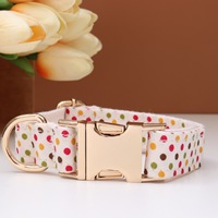 Collier pour chien à imprimé floral, polyester doux, boucle en alliage antirouille, réglable, pour la promenade quotidienne des chiens de petite, moyenne et grande taille
