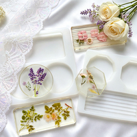 Moule en silicone rond pour sous-verre, décoration artisanale DIY avec fleurs séchées, combinaison de sous-verres décoratifs pour la maison