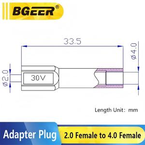2.0 毫米公头香蕉插头转 4.0 毫米母头适配器 - 实心铜镀金注塑灯笼连接器 - Product Image 5