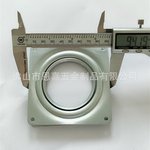 Roulette de meuble 4 pouces, carrée creuse, en fer galvanisé, avec support de plaque rotative et roulement lisse, pour base de présentoir, style industriel - Product Image 3