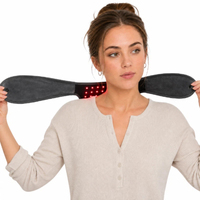 Masseur de cou sans fil avec vibration chauffante et thérapie par lumière rouge, appareil de massage portable pour la relaxation des muscles du cou
