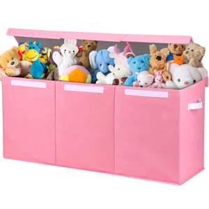 Nice Toy <b>Storage</b> Organizer Girls Extra Large Toddler Toy <b>Box</b> Kids Toy Chest <b>Collapsible</b> Removable Divider for Playroom Bedroom - Product Image 1