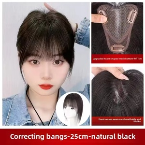 Extensiones de flequillo postizas con clip Topper Wigs, flequillo de <span class=keywords><strong>cabello</strong></span> <span class=keywords><strong>natural</strong></span> para mujeres - Product Image 4